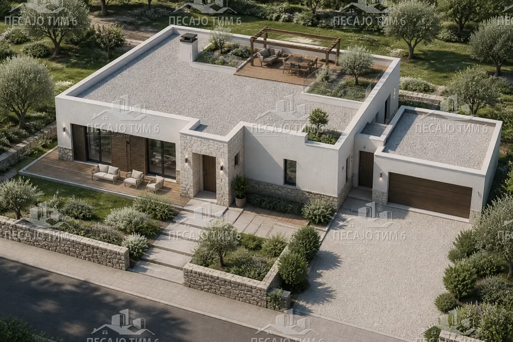 Moderna betonska vila sa krovnom terasom
